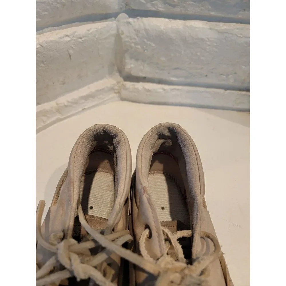 CONVERSE Jack Purcell Cream / Khaki Leather Mid top Boat Shoes Mens Size 8.5 wom